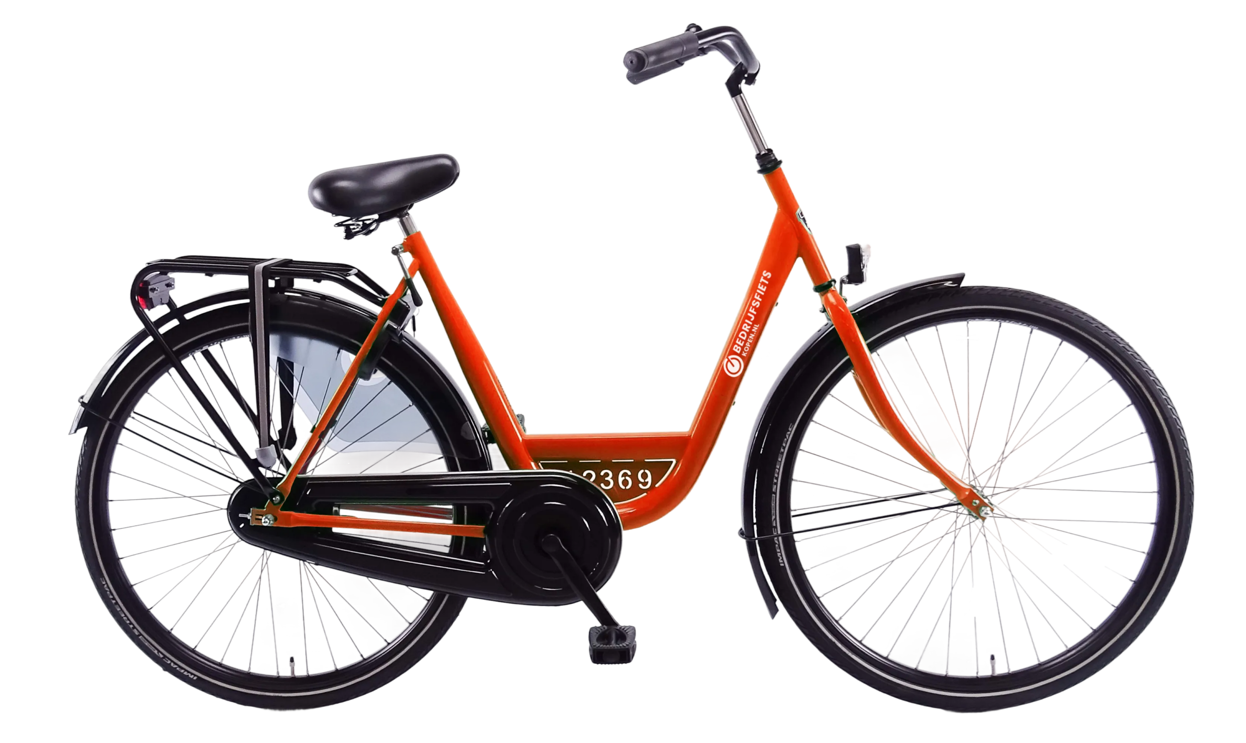 Oranje bedrijfsfiets