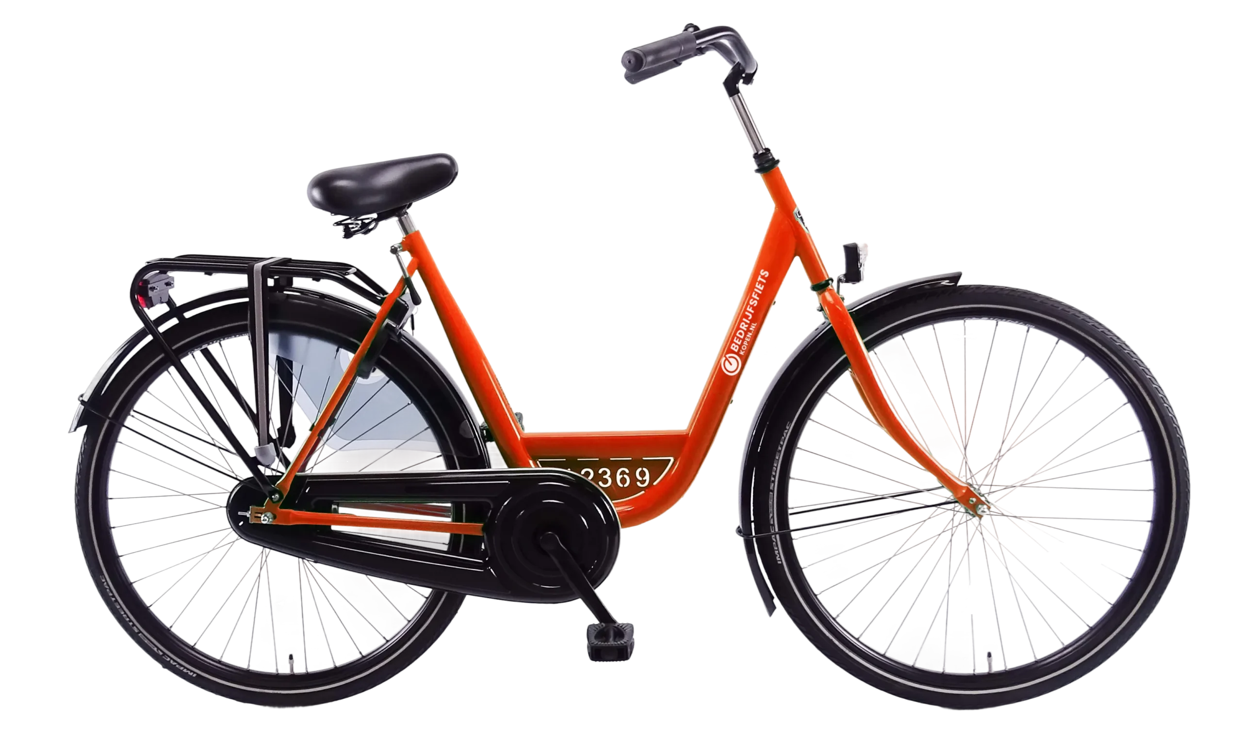 Oranje bedrijfsfiets